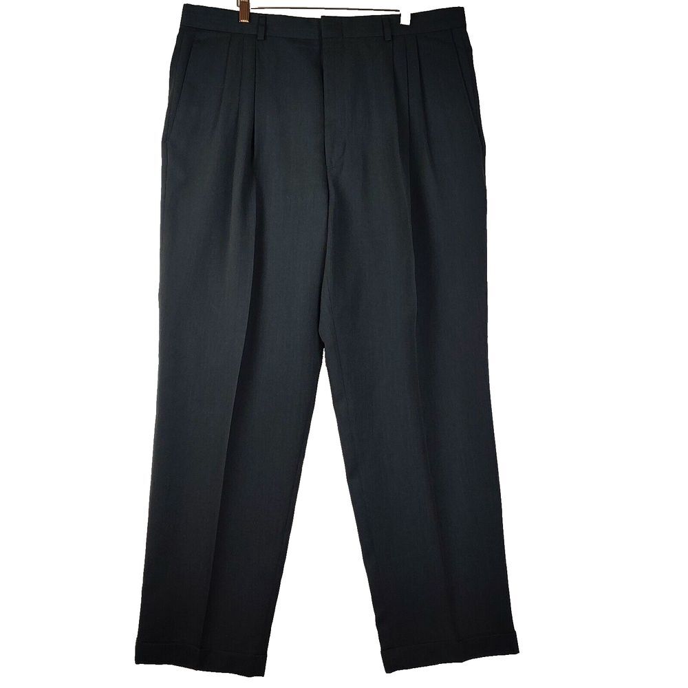 VTG Dockers Dress Slacks Mens 38x32 Charcoal Pleated Cuffed Pants USA Made
